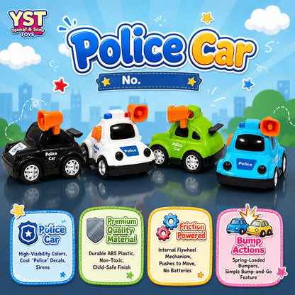 Police Car Toy No. 0412 friction-powered bump and go toy car for kids