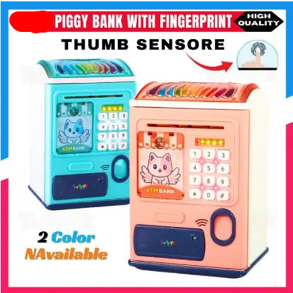 Electronic ATM Money Saving Bank for Kids | Digital Mini Safe Piggy Bank with Fingerprint Lock